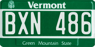 VT license plate BXN486