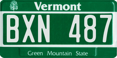 VT license plate BXN487