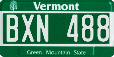 VT license plate BXN488