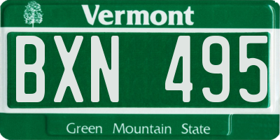 VT license plate BXN495