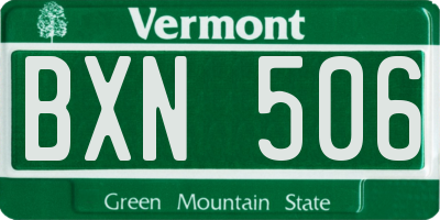 VT license plate BXN506