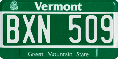VT license plate BXN509