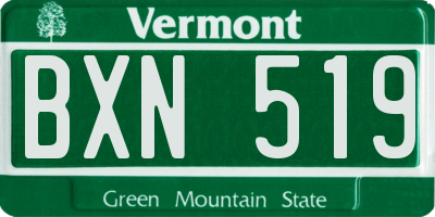 VT license plate BXN519