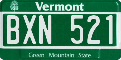 VT license plate BXN521