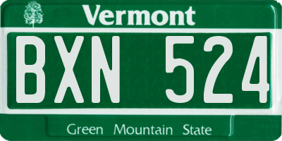 VT license plate BXN524