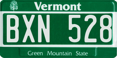 VT license plate BXN528