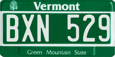 VT license plate BXN529