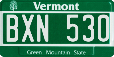 VT license plate BXN530