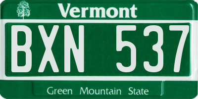VT license plate BXN537