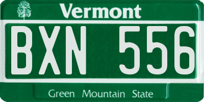 VT license plate BXN556