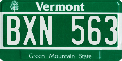 VT license plate BXN563
