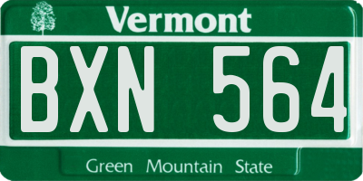VT license plate BXN564