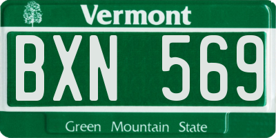 VT license plate BXN569
