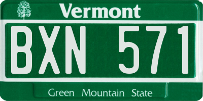VT license plate BXN571