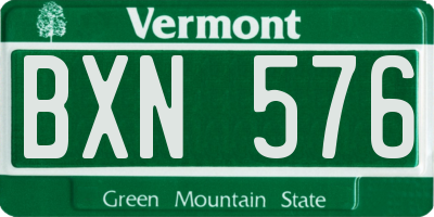 VT license plate BXN576