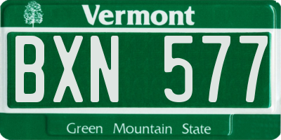 VT license plate BXN577