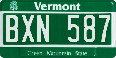 VT license plate BXN587
