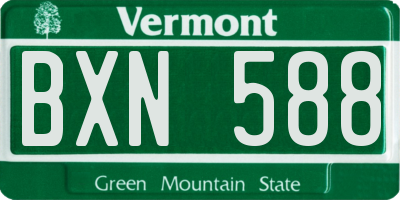 VT license plate BXN588