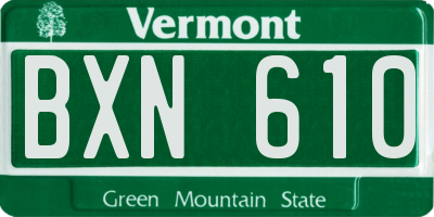VT license plate BXN610