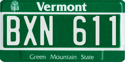 VT license plate BXN611