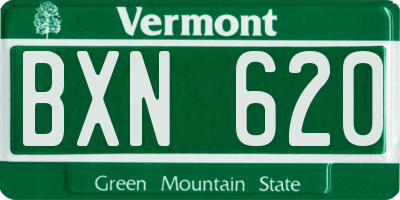 VT license plate BXN620