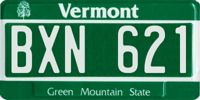 VT license plate BXN621