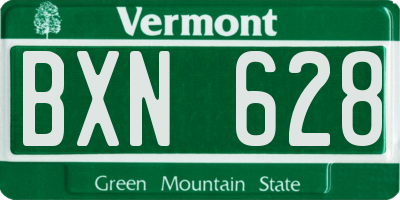 VT license plate BXN628