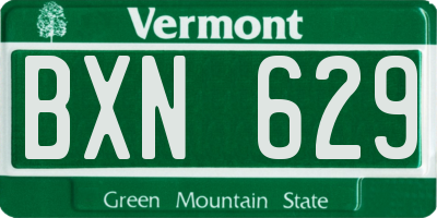 VT license plate BXN629