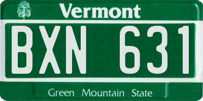 VT license plate BXN631