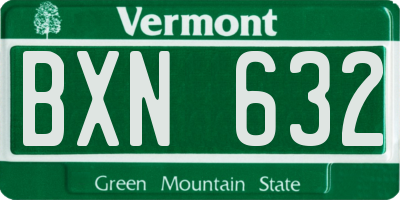 VT license plate BXN632