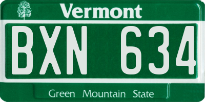 VT license plate BXN634