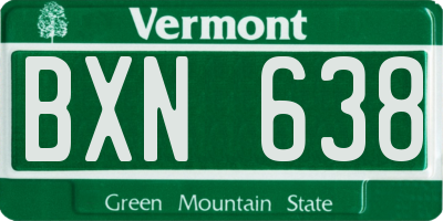 VT license plate BXN638