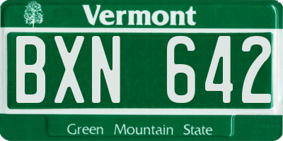 VT license plate BXN642