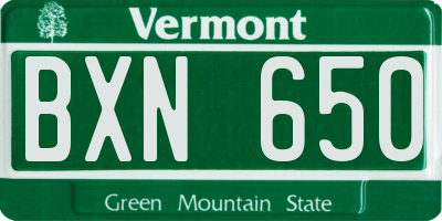 VT license plate BXN650