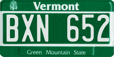 VT license plate BXN652