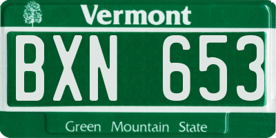 VT license plate BXN653