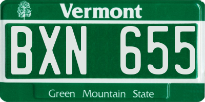 VT license plate BXN655