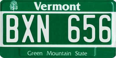 VT license plate BXN656