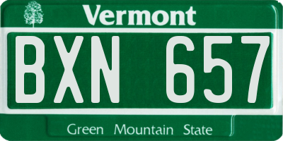 VT license plate BXN657