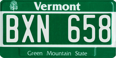 VT license plate BXN658