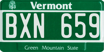 VT license plate BXN659