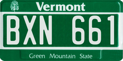 VT license plate BXN661