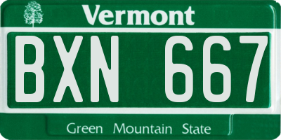 VT license plate BXN667