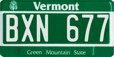 VT license plate BXN677