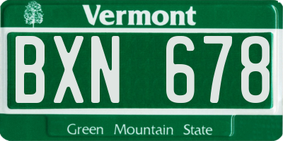 VT license plate BXN678