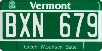 VT license plate BXN679