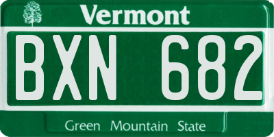 VT license plate BXN682