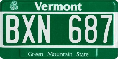 VT license plate BXN687