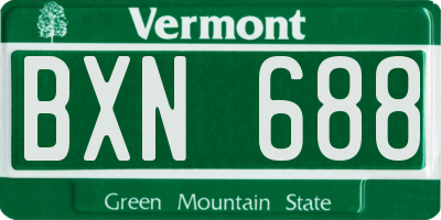 VT license plate BXN688