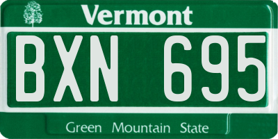 VT license plate BXN695